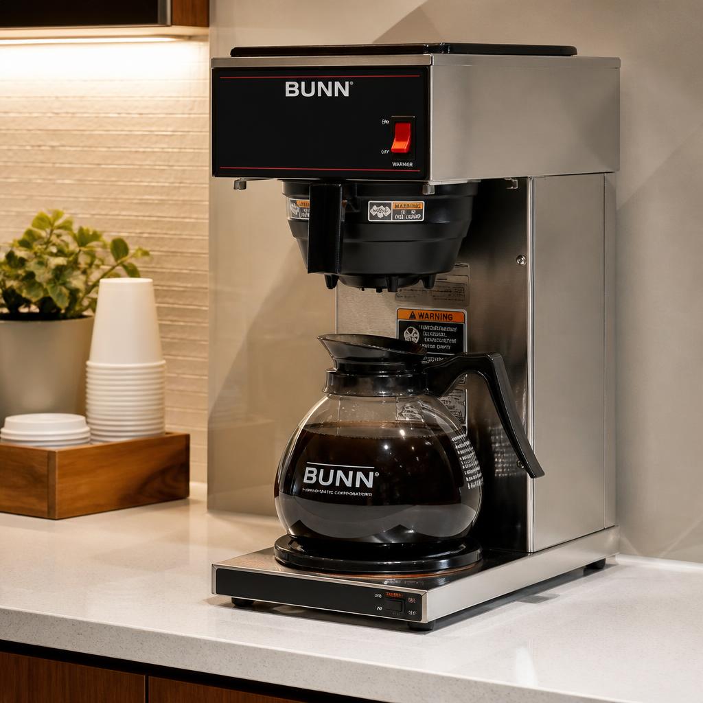 Sioux Falls office coffee service breakroom with a commercial coffee brewer from Chip N Dale Coffee Company